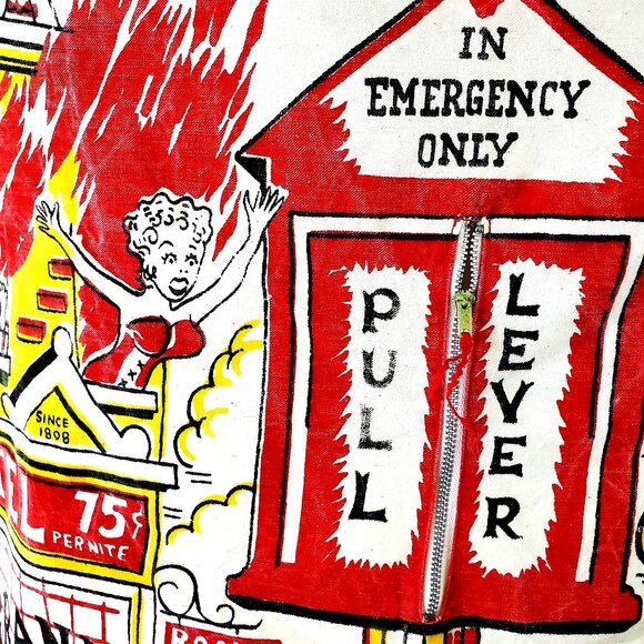 Vintage 1950s Risqué Men's BBQ Apron Pin-Up Zipper Pinup Gag Gift Dizzy Blonde - Picture 2 of 12